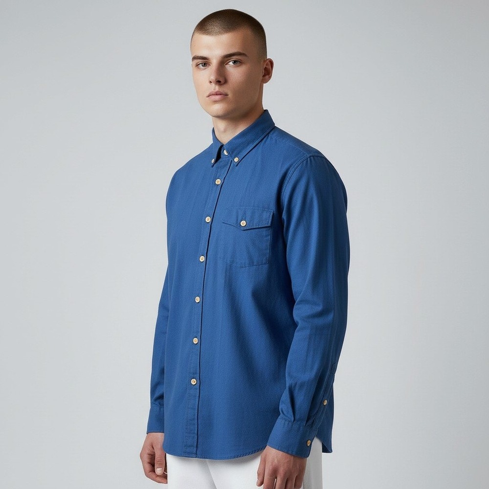 J.Crew Button Down Shirt Medium Blue Slim Fit Cotton Twill Long Sleeve 22139